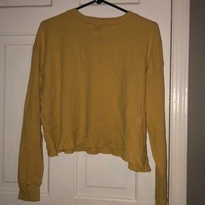 Yellow waffle knit long sleeve